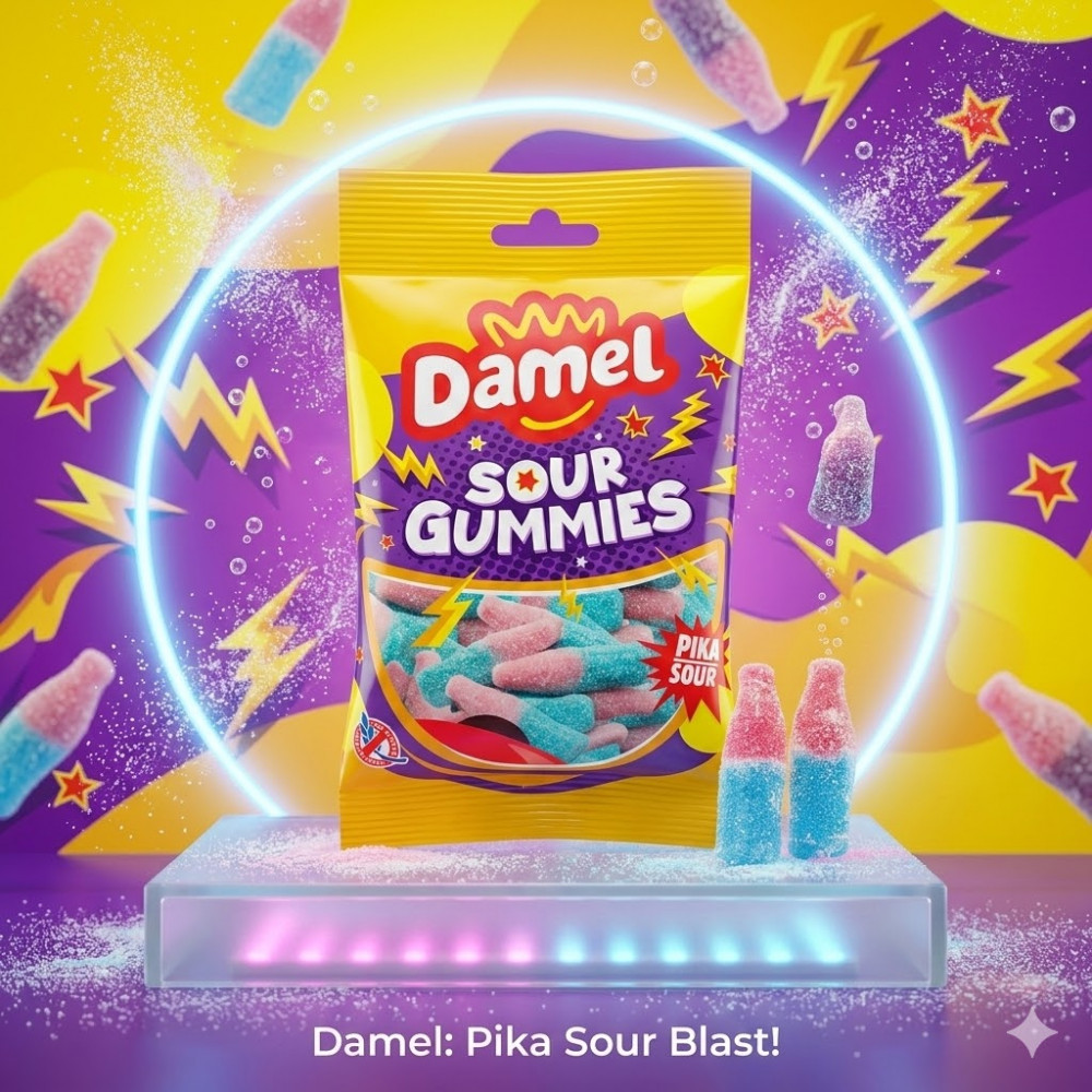 Мармелад кислый «Бутылочка розово-голубая» | Damel