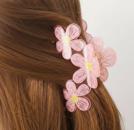 Заколка-краб для волос «Летние цветы»
