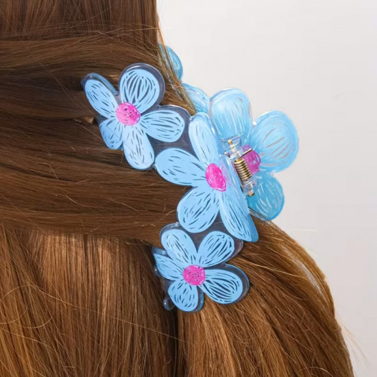 Заколка-краб для волос «Летние цветы»