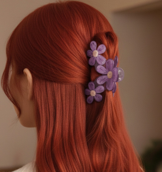 Заколка-краб для волос «Летние цветы»