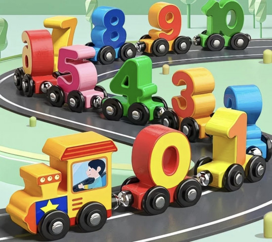 Деревянный поезд-конструктор «Учим цифры»