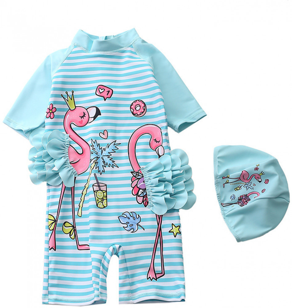 Детский купальник для девочек солнцезащитный «Фламинго»