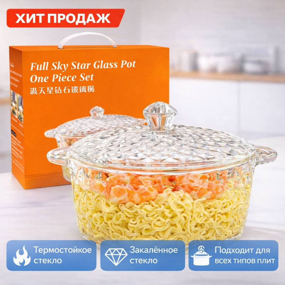 Кастрюля стеклянная