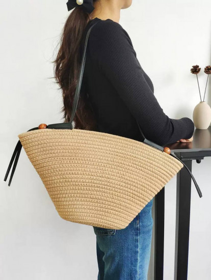Пляжная сумка плетеная большая