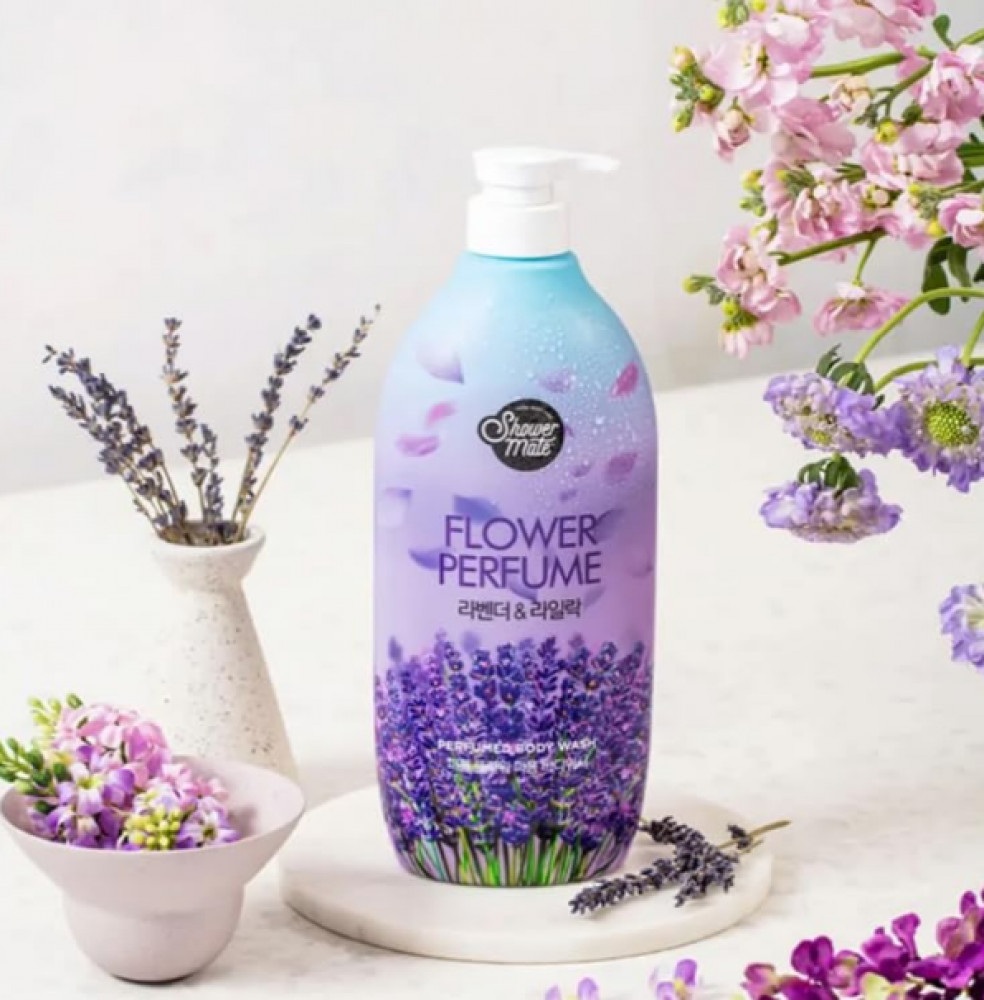 Гель для душа парфюмированный с экстрактами лаванды и сирени Purple Flower Perfume Lavender & Lilac Body Wash | Shower Mate