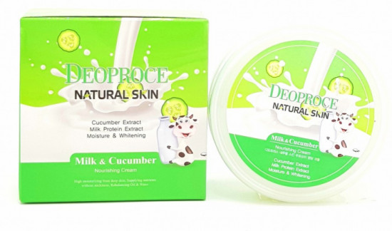 Увлажняющий крем для лица с молоком и огурцом «Natural Skin Milk & Cucumber Nourishing Cream»