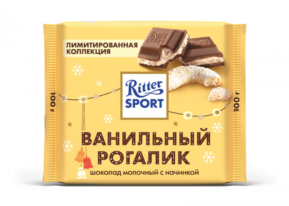Шоколад молочный с миндальным кремом «Ванильный рогалик» | Ritter Sport