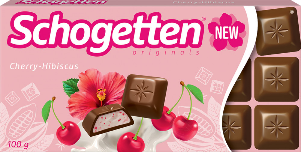 Шоколад молочный с начинкой из йогурта со вкусом вишни и гибискуса | Schogetten