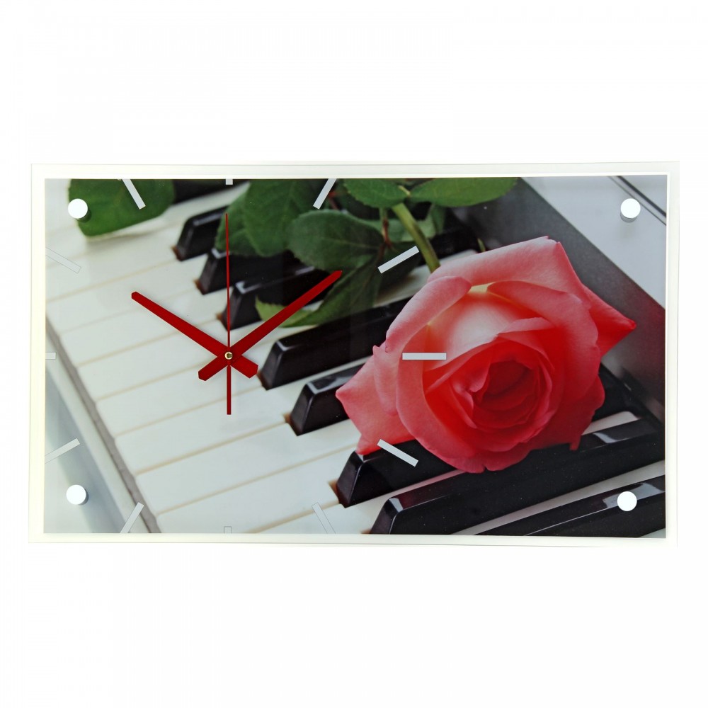 Часы настенные «Роза на клавишах» | 21 век
