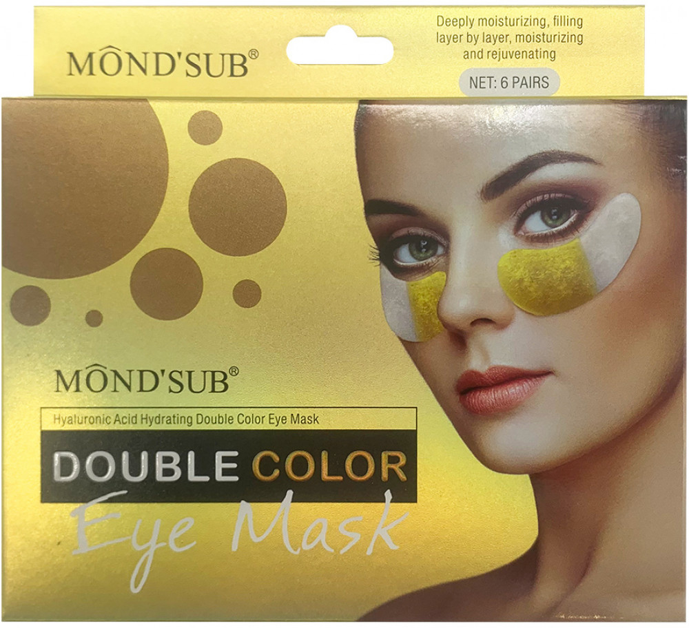 Патчи для глаз двухцветные с гиалуроновой кислотой увлажняющие | MondSub