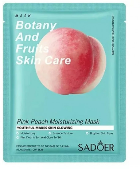 Маска для лица тканевая увлажняющая с экстрактом персика «Pink Peach Moisturizing Mask»
