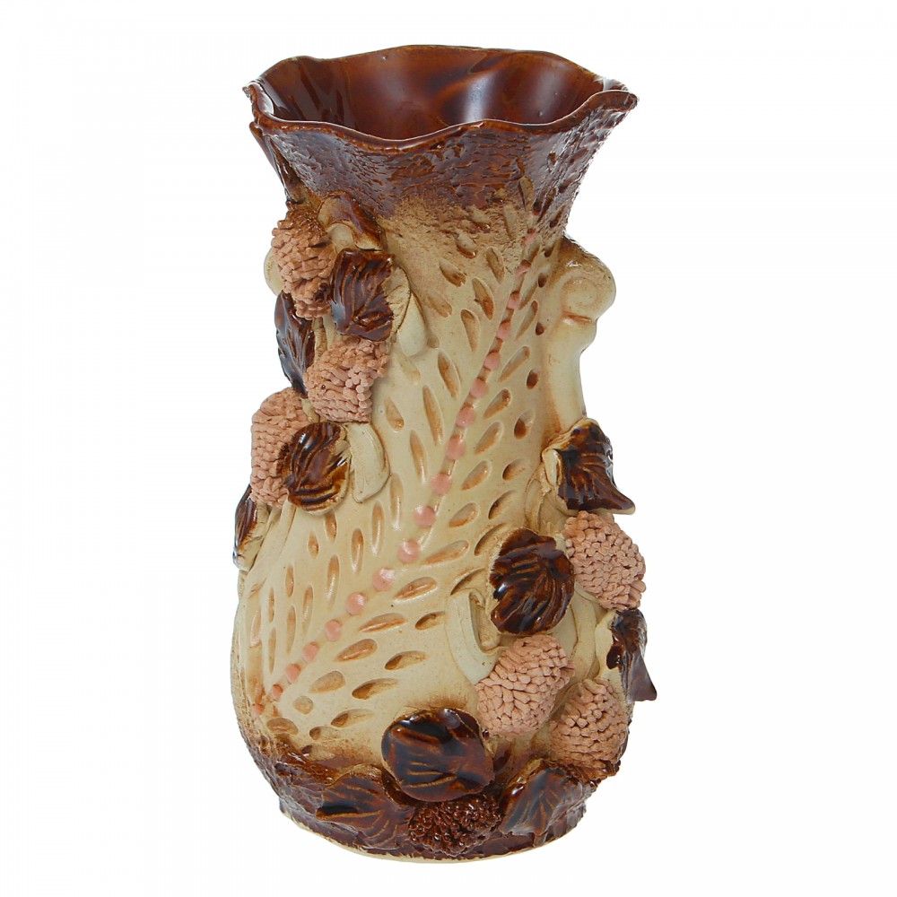 Ваза форма «Лакшми» малая, лепка Цветы, в ассортименте