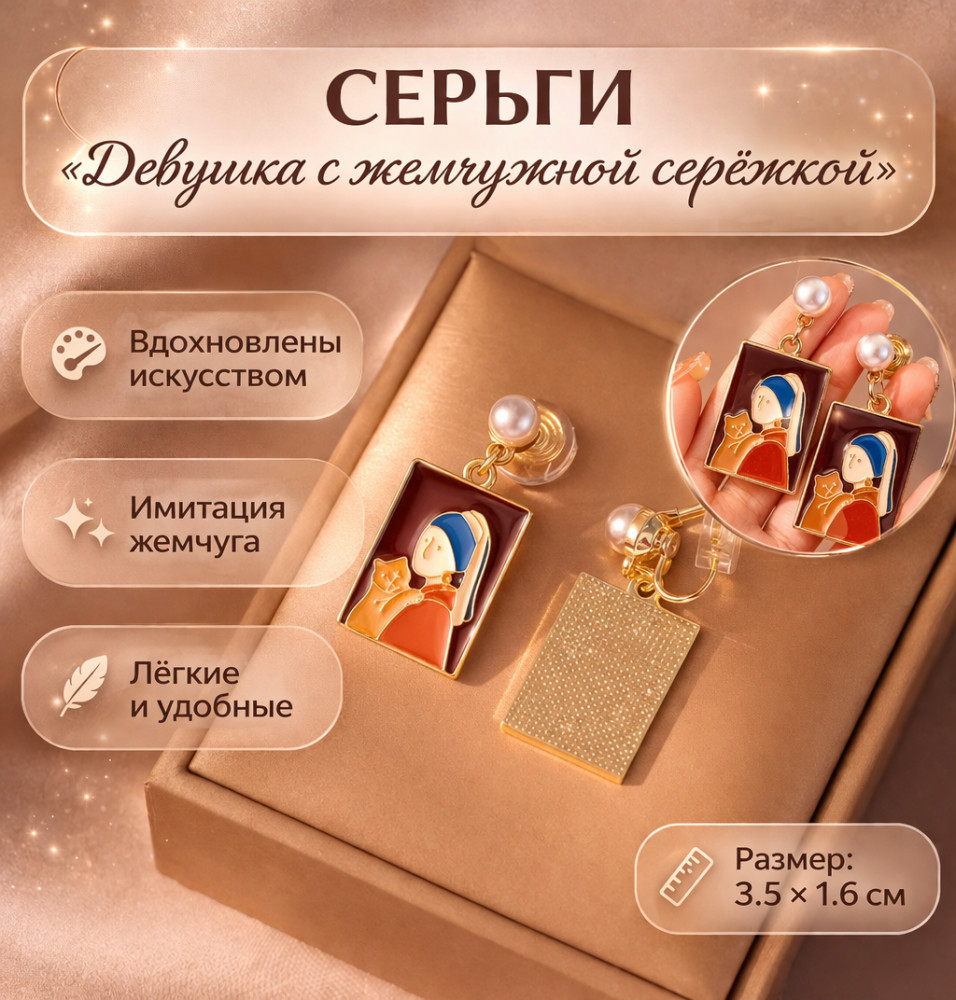 Серьги «Девушка с жемчужной серёжкой»