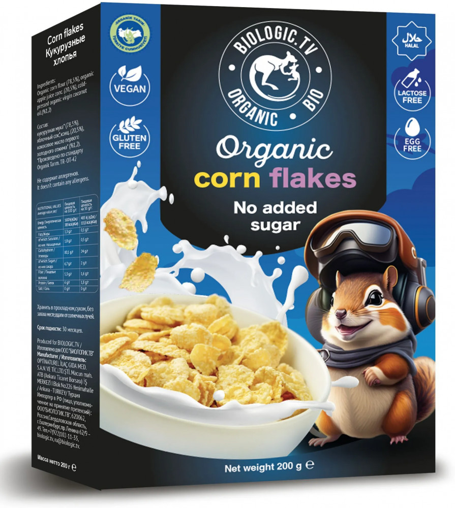 Сухой завтрак органический «Кукурузные хлопья» | Biologic.tv