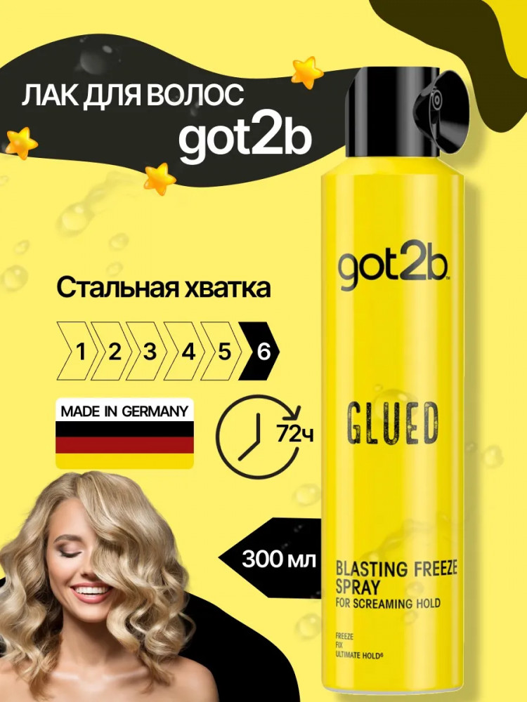 Лак для волос «Hairspray Blasting Freeze» | Glued | got2b