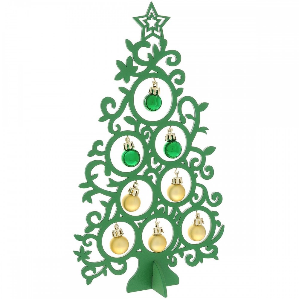 Новогодняя ель с игрушками, цвет зеленый (30 см) | Новогодние украшения | Феникс Презент