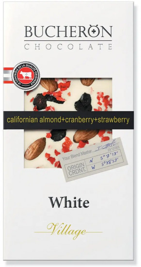 Шоколад белый с миндалем, клюквой и клубникой «White»