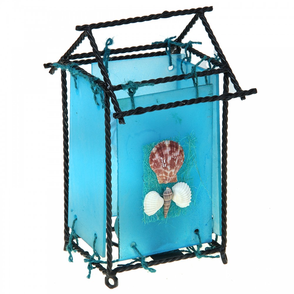 Светильник деревянный «Лазурное свечение»