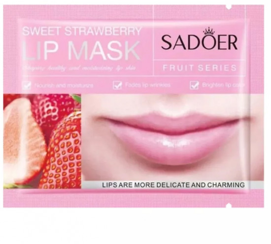 Патчи для губ увлажняющие с экстрактом клубники