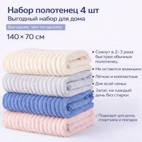 Набор банных полотенец из микрофибры