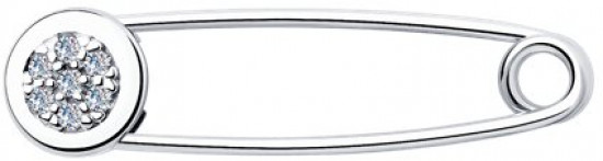 Брошь из серебра с фианитами | SOKOLOV