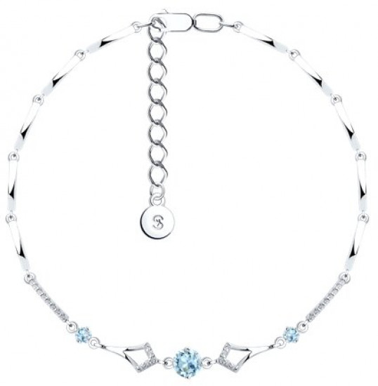 Браслет из серебра с топазами и фианитами | SOKOLOV