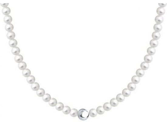 Колье из серебра с синтетическим жемчугом | SOKOLOV