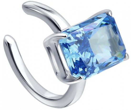 Серьга из серебра с фианитом