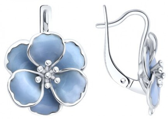 Серьги из серебра с эмалью