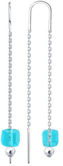 Серьги из серебра со стеклом