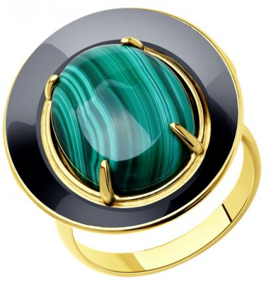 Кольцо из серебра с малахитом | SOKOLOV
