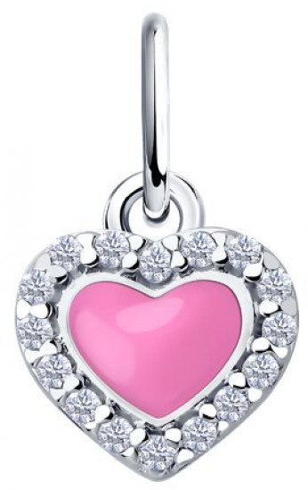 Подвеска из серебра с фианитами и эмалью | SOKOLOV