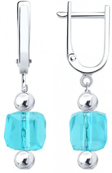 Серьги из серебра со стеклом