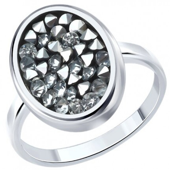 Кольцо из серебра с кристальной тканью | SOKOLOV