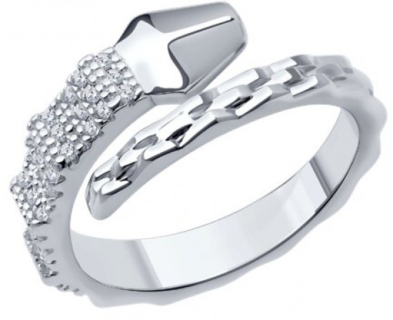 Кольцо из серебра с фианитами | SOKOLOV