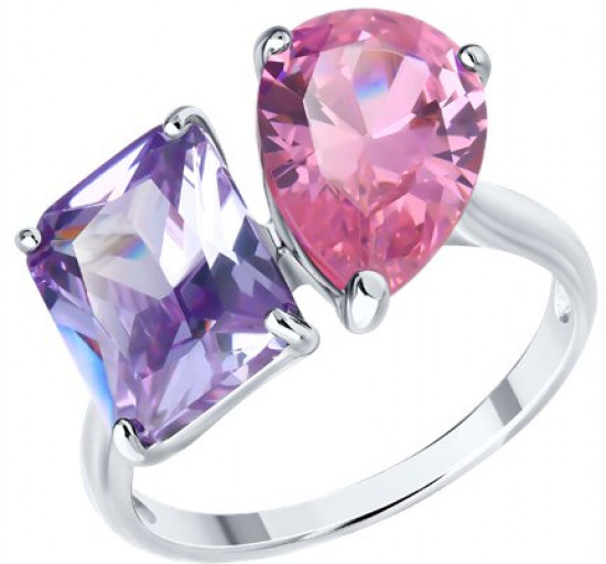 Кольцо из серебра с фианитами | SOKOLOV