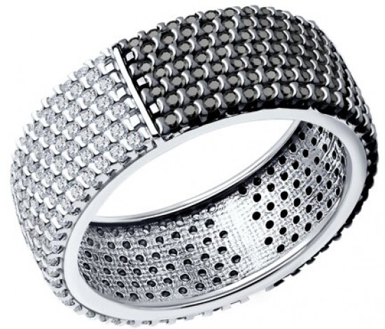 Кольцо из серебра с фианитами