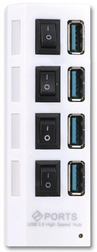 USB 3.0 хаб с выключателями, 4 порта «Суперэконом» | Smartbuy