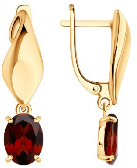 Серьги из серебра с гранатами