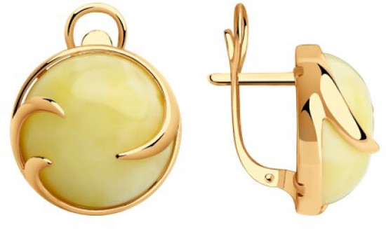 Серьги из серебра с янтарем