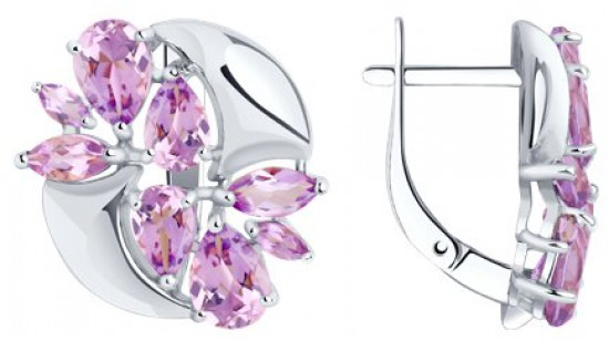 Серьги из серебра с аметистами