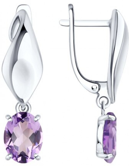 Серьги из серебра с аметистами