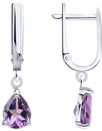 Серьги из серебра с аметистами