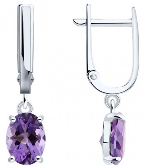 Серьги из серебра с аметистами