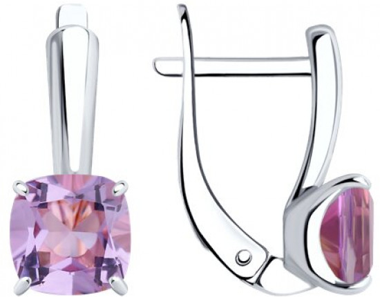 Серьги из серебра с аметистами