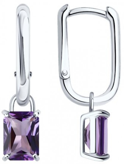 Серьги из серебра с аметистами