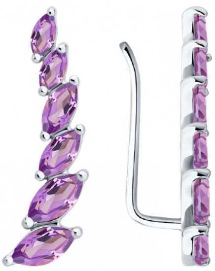 Серьги из серебра с аметистами