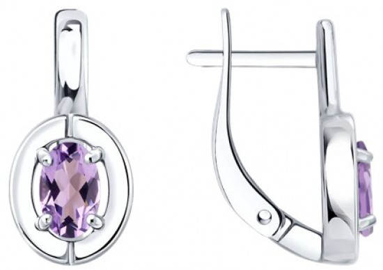 Серьги из серебра с аметистами