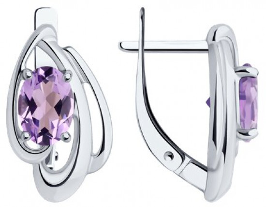 Серьги из серебра с аметистами