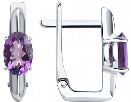 Серьги из серебра с аметистами